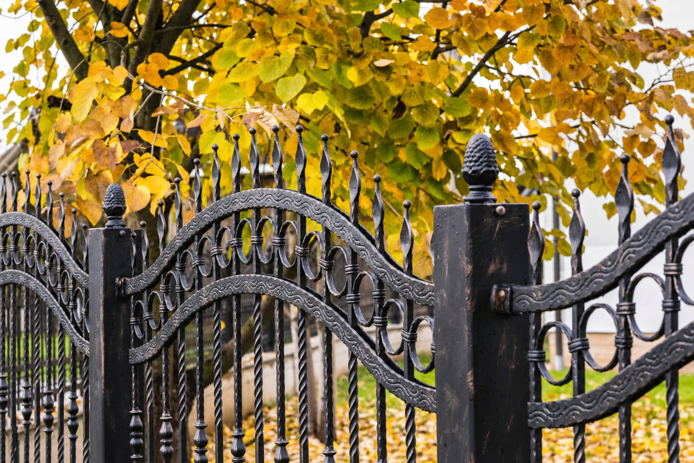 Ornamental iron fence installation